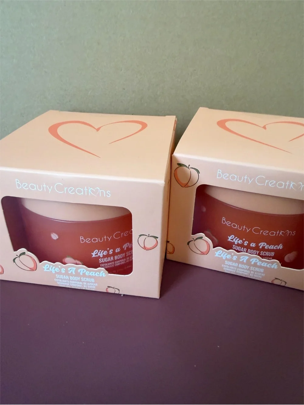 2pcs Beauty Creations Peach Sugar Body Scrub - Peach